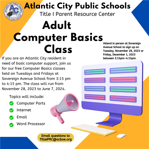 Adult Computer Basics Class